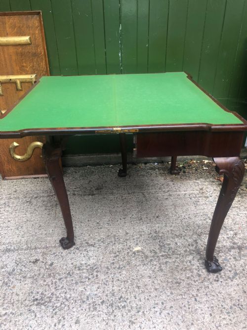 MID C18TH GEORGE II PERIOD MAHOGANY FOLDOVER GAMING OR CARD TABLE - ADDITIONAL PHOTO 8