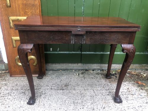 MID C18TH GEORGE II PERIOD MAHOGANY FOLDOVER GAMING OR CARD TABLE - ADDITIONAL PHOTO 11