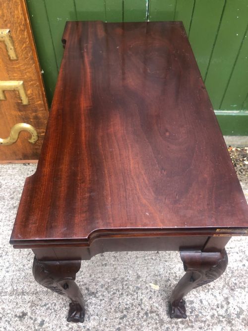 MID C18TH GEORGE II PERIOD MAHOGANY FOLDOVER GAMING OR CARD TABLE - ADDITIONAL PHOTO 14