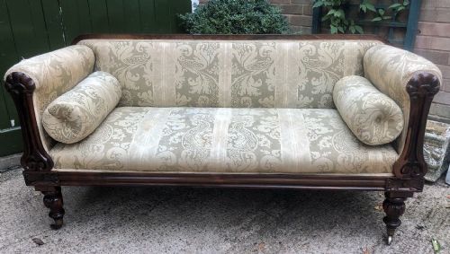 Early C19th William IV Period Carved Rosewood Framed Sofa of Practical Scale and Proportions.
