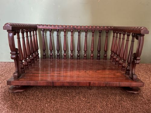 Early C19th George IV Period Rosewood Desk-top Book-rack or Carrier.