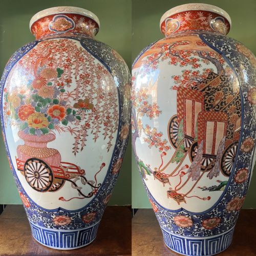 LARGE LATE C19TH JAPANESE MEIJI PERIOD PORCELAIN VASE DECORATED IN THE IMARI PALETTE - ADDITIONAL PHOTO 7