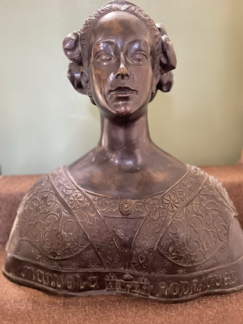 Life-size C19th Renaissance Style Bronze Portrait Bust of a Noble Woman.