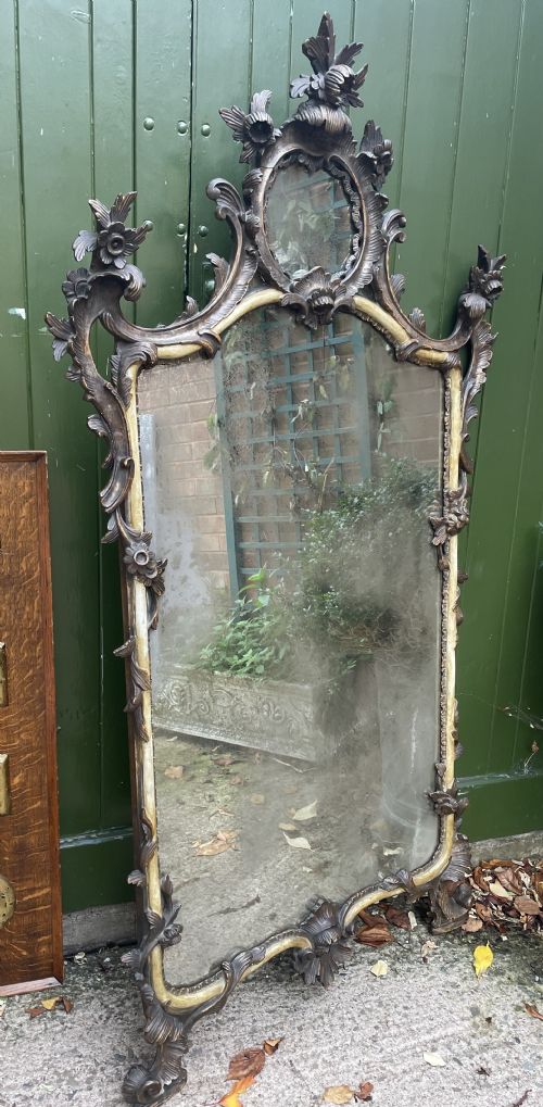 Late C18th/ Early C19th Italian Rococo Style Carved Gilt Wood Framed Mirror .

