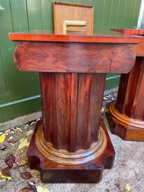 RARE MATCHED PAIR OF EARLY C19TH WILLIAM IV MAHOGANY WASHSTANDS OR BEDSIDE TABLES OF CLASSICAL ARCHITECTURAL FORM - ADDITIONAL PHOTO 10