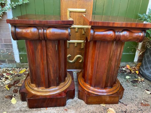 RARE MATCHED PAIR OF EARLY C19TH WILLIAM IV MAHOGANY WASHSTANDS OR BEDSIDE TABLES OF CLASSICAL ARCHITECTURAL FORM - ADDITIONAL PHOTO 11