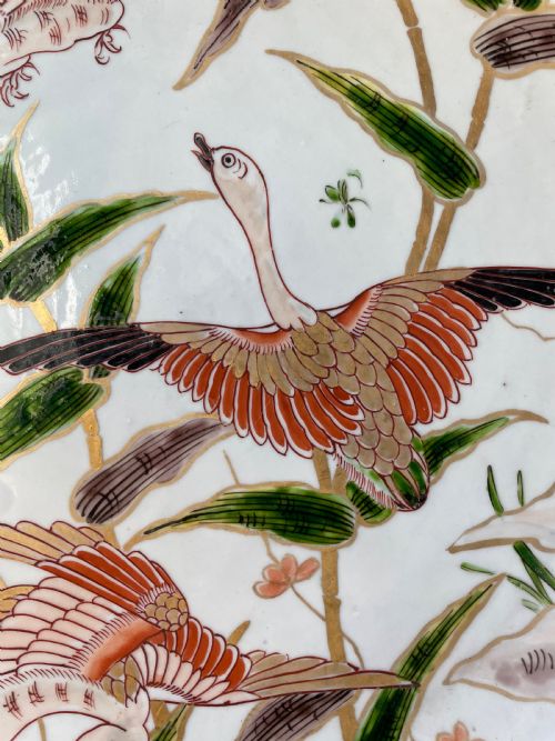 fig 1. C19th dished porcelain charger in the early C18th Japanese Imari style by Samson.