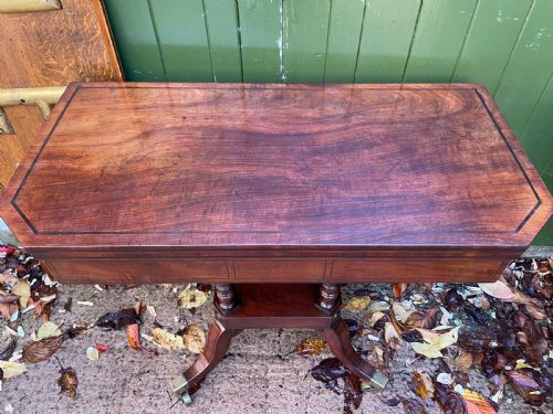 FINE QUALITY EARLY C19TH REGENCY PERIOD MAHOGANY FOLDOVER CARD OR GAMES TABLE - ADDITIONAL PHOTO 12