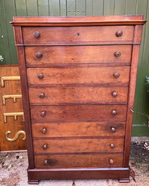 Mid C19th French Mahogany ‘Semainier’ Type Tall Chest of Drawers.