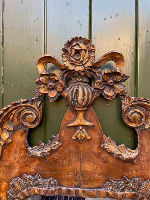 PAIR OF LATE C19TH GEORGE I PERIOD REVIVAL CARVED WALNUT AND PARCELGILT CONSOLE TABLES AND MIRRORS - ADDITIONAL PHOTO 10