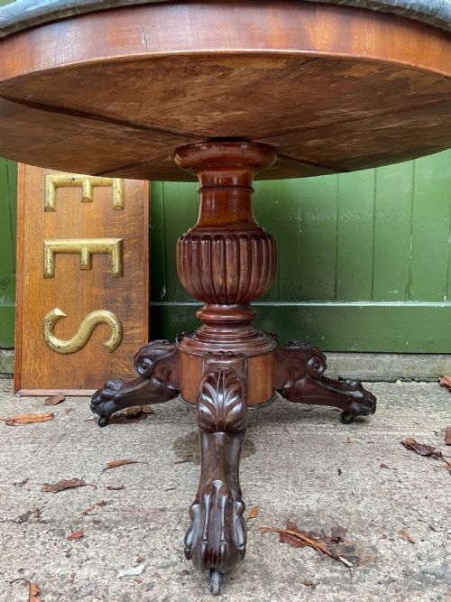 EARLY C19TH FRENCH CHARLES X PERIOD MAHOGANY GUERIDON WITH MARBLE TOP - ADDITIONAL PHOTO 9