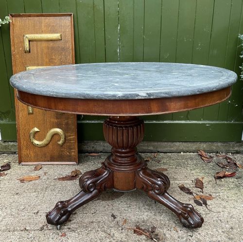 EARLY C19TH FRENCH CHARLES X PERIOD MAHOGANY GUERIDON WITH MARBLE TOP - ADDITIONAL PHOTO 11