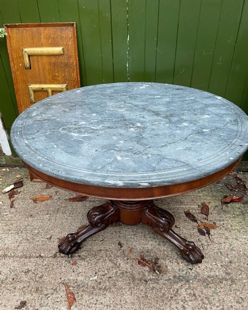 EARLY C19TH FRENCH CHARLES X PERIOD MAHOGANY GUERIDON WITH MARBLE TOP - ADDITIONAL PHOTO 13