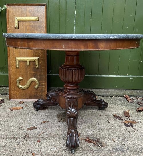 EARLY C19TH FRENCH CHARLES X PERIOD MAHOGANY GUERIDON WITH MARBLE TOP - ADDITIONAL PHOTO 18