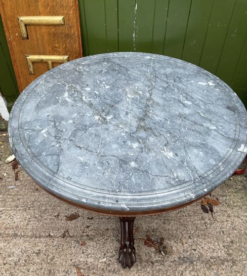 EARLY C19TH FRENCH CHARLES X PERIOD MAHOGANY GUERIDON WITH MARBLE TOP - ADDITIONAL PHOTO 19