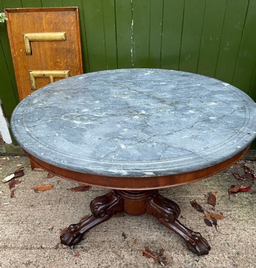 EARLY C19TH FRENCH CHARLES X PERIOD MAHOGANY GUERIDON WITH MARBLE TOP - ADDITIONAL PHOTO 23