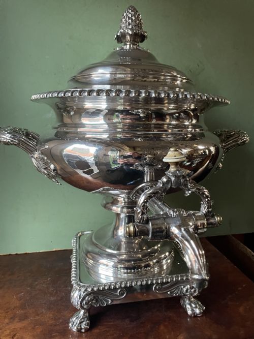 fig 1. C19th Regency period “Old Sheffield Plate” samovar or hot-water urn by Matthew Boulton .