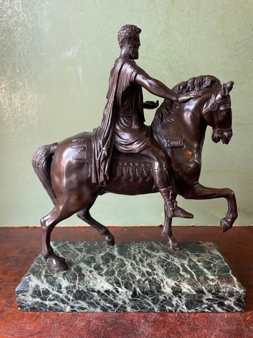 C19th Italian Bronze ‘Grand Tour’ Souvenir, After the Antique, Equestrian Study of Marcus Aurelius.