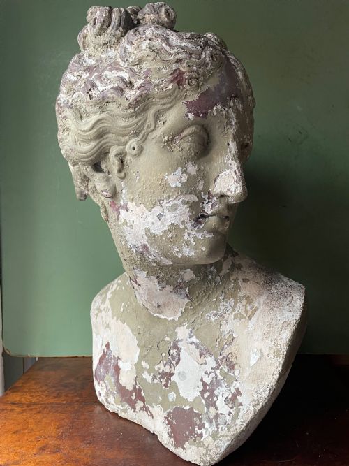 fig 1. C19th painted stone-ware bust study of the Venus Italica .