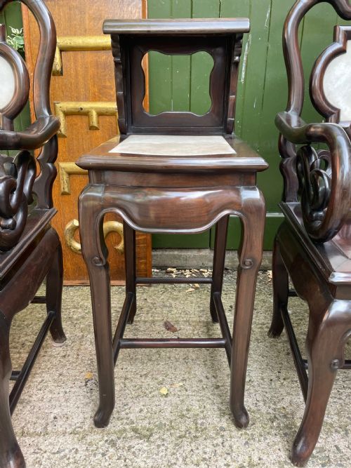 SET OF LATE C19TH EARLY C20TH CHINESE QING DYNASTY CARVED HARDWOOD HALL FURNITURE - ADDITIONAL PHOTO 4