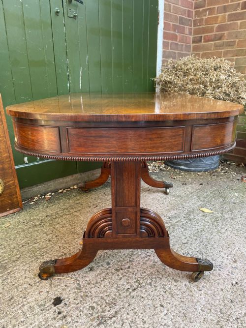 EARLY C19TH GEORGE IV PERIOD ROSEWOOD LIBRARY TABLE ATTRIBUTED TO GILLOWS OF LANCASTER - ADDITIONAL PHOTO 6