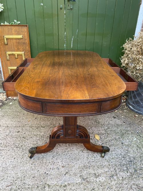 EARLY C19TH GEORGE IV PERIOD ROSEWOOD LIBRARY TABLE ATTRIBUTED TO GILLOWS OF LANCASTER - ADDITIONAL PHOTO 8