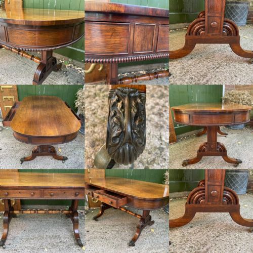 EARLY C19TH GEORGE IV PERIOD ROSEWOOD LIBRARY TABLE ATTRIBUTED TO GILLOWS OF LANCASTER - ADDITIONAL PHOTO 17
