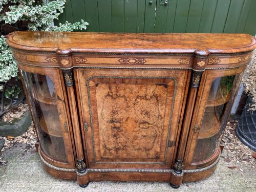 fig 2. Fine quality mid C19th ormolu-mounted burr walnut bow-ended credenza.