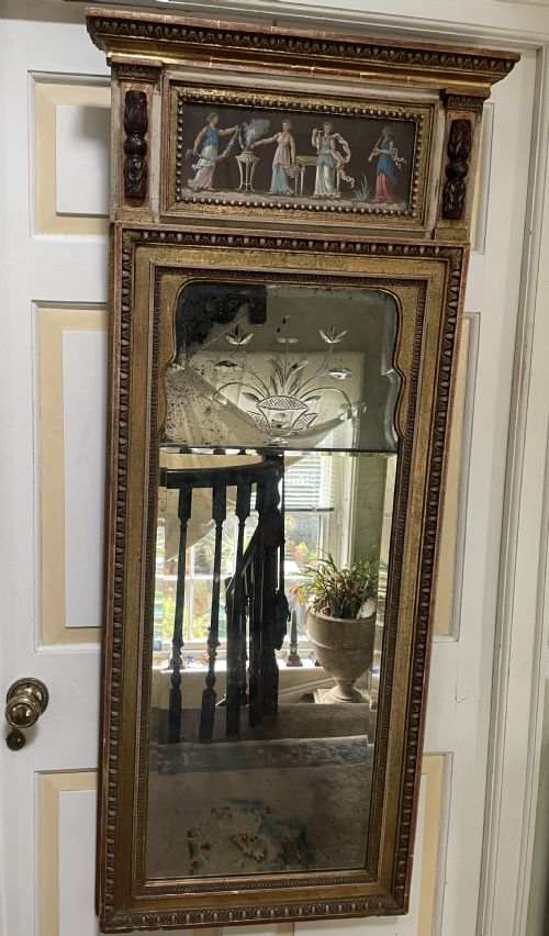 Early C19th Italian Neapolitan Gilt-wood Framed Pier Mirror.