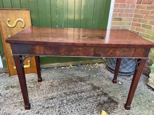 LATE C18TH GEORGE III CHIPPENDALE PERIOD RECTANGULAR MAHOGANY PIER OR SERVING TABLE - ADDITIONAL PHOTO 1