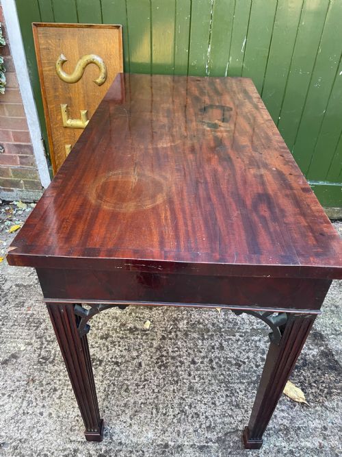 LATE C18TH GEORGE III CHIPPENDALE PERIOD RECTANGULAR MAHOGANY PIER OR SERVING TABLE - ADDITIONAL PHOTO 14