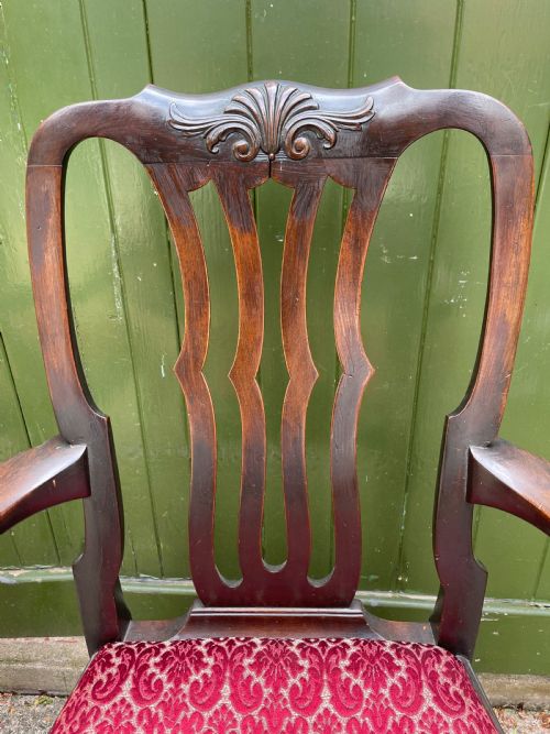 PAIR OF C19TH GEORGE II PERIOD REVIVAL MAHOGANY ARMCHAIRS PROBABLY IRISH - ADDITIONAL PHOTO 7