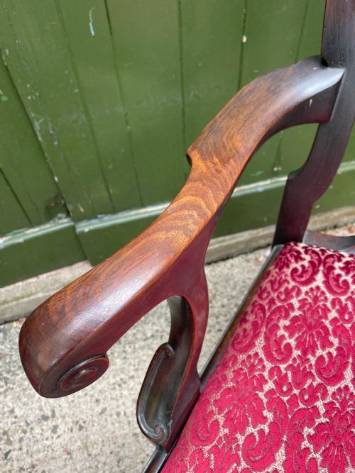 PAIR OF C19TH GEORGE II PERIOD REVIVAL MAHOGANY ARMCHAIRS PROBABLY IRISH - ADDITIONAL PHOTO 9