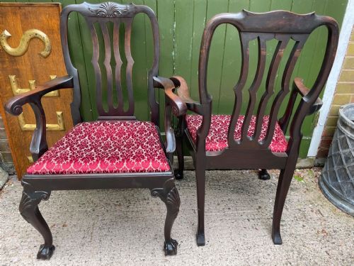 PAIR OF C19TH GEORGE II PERIOD REVIVAL MAHOGANY ARMCHAIRS PROBABLY IRISH - ADDITIONAL PHOTO 12