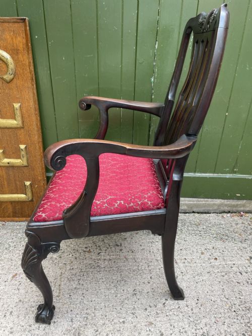 PAIR OF C19TH GEORGE II PERIOD REVIVAL MAHOGANY ARMCHAIRS PROBABLY IRISH - ADDITIONAL PHOTO 14