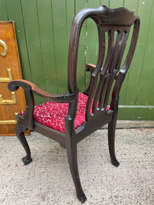 PAIR OF C19TH GEORGE II PERIOD REVIVAL MAHOGANY ARMCHAIRS PROBABLY IRISH - ADDITIONAL PHOTO 15