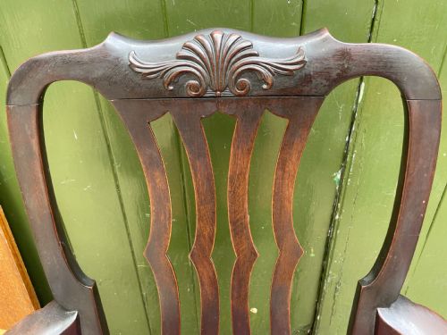 PAIR OF C19TH GEORGE II PERIOD REVIVAL MAHOGANY ARMCHAIRS PROBABLY IRISH - ADDITIONAL PHOTO 21