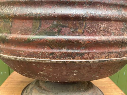 SCARCE EARLY C19TH PONTYPOOL TYPE JAPANNED DECORATED TINWARE LIDDED WINECOOLER - ADDITIONAL PHOTO 19