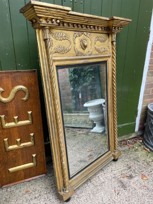 LARGESCALE EARLY C19TH REGENCY PERIOD CARVED GILTWOOD PIER MIRROR - ADDITIONAL PHOTO 1
