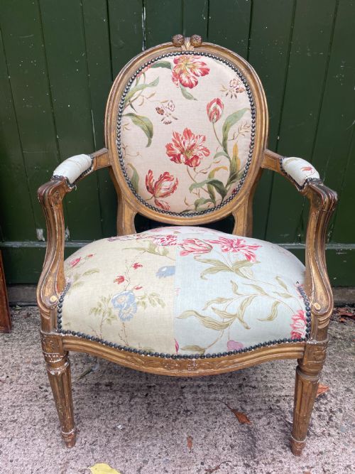PAIR OF MID C19TH FRENCH GILTWOOD SALON ARMCHAIRS IN THE C18TH LOUIS XVI STYLE - ADDITIONAL PHOTO 11