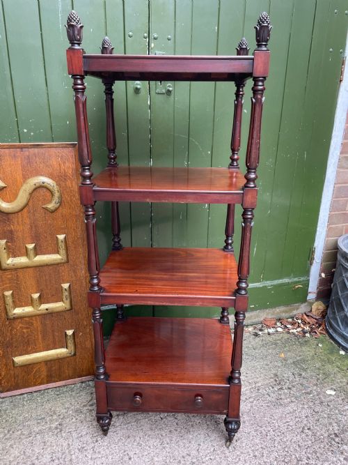 EARLY C19TH GEORGE IV PERIOD MAHOGANY ETAGERE - ADDITIONAL PHOTO 3