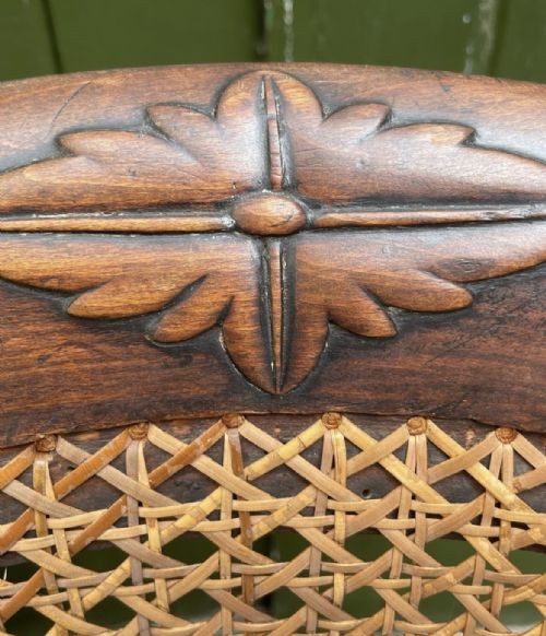 EARLY C19TH REGENCY PERIOD SIMULATED OR FAUX ROSEWOOD FRAMED BERGERE LIBRARY ARMCHAIR - ADDITIONAL PHOTO 1