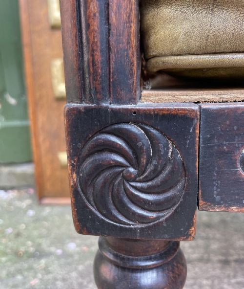 EARLY C19TH REGENCY PERIOD SIMULATED OR FAUX ROSEWOOD FRAMED BERGERE LIBRARY ARMCHAIR - ADDITIONAL PHOTO 3