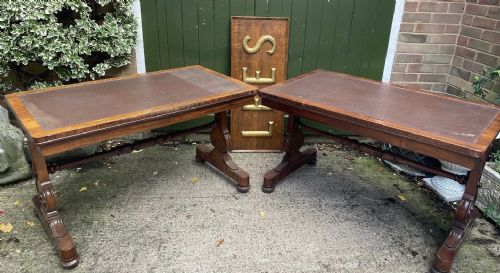 A RARE MATCHING PAIR OF EARLY C19TH GEORGE IV PERIOD ROSEWOOD LIBRARY TABLES - ADDITIONAL PHOTO 1