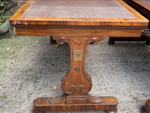A RARE MATCHING PAIR OF EARLY C19TH GEORGE IV PERIOD ROSEWOOD LIBRARY TABLES - ADDITIONAL PHOTO 2