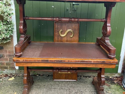 A RARE MATCHING PAIR OF EARLY C19TH GEORGE IV PERIOD ROSEWOOD LIBRARY TABLES - ADDITIONAL PHOTO 7