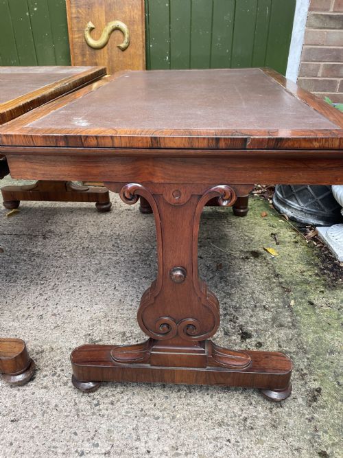 A RARE MATCHING PAIR OF EARLY C19TH GEORGE IV PERIOD ROSEWOOD LIBRARY TABLES - ADDITIONAL PHOTO 10