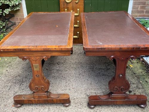 A RARE MATCHING PAIR OF EARLY C19TH GEORGE IV PERIOD ROSEWOOD LIBRARY TABLES - ADDITIONAL PHOTO 12