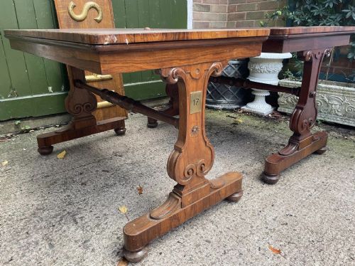 A RARE MATCHING PAIR OF EARLY C19TH GEORGE IV PERIOD ROSEWOOD LIBRARY TABLES - ADDITIONAL PHOTO 13