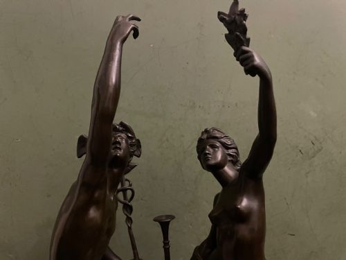 fig 2. Pair of finely cast C19th ‘Grand Tour’ souvenir classical bronze statuettes of “Mercury” and “Fortuna” , after Giambologna.
